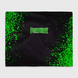Плед Fortnite зеленый краски лого