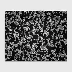 Плед Капли жидкого металла - камуфляж на чёрном