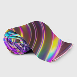Плед флисовый Неоновый скрученный металл разноцветный, цвет: 3D-велсофт — фото 2