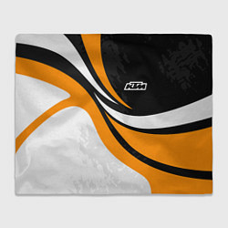Плед флисовый КТМ - оранжевые вставки, цвет: 3D-велсофт