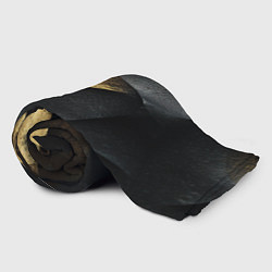 Плед флисовый Черная текстура с золотистым напылением, цвет: 3D-велсофт — фото 2