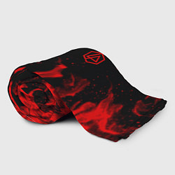 Плед флисовый Linkin Park красный огонь лого, цвет: 3D-велсофт — фото 2