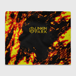 Плед флисовый Linkin park огненный стиль, цвет: 3D-велсофт