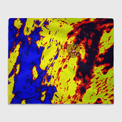 Плед флисовый Герб РФ огненный стиль текстура, цвет: 3D-велсофт
