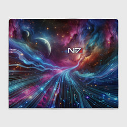 Плед флисовый Mass Effect - N7, цвет: 3D-велсофт