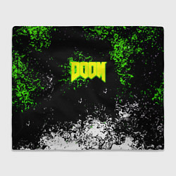 Плед флисовый Doom токсичное лого краски, цвет: 3D-велсофт