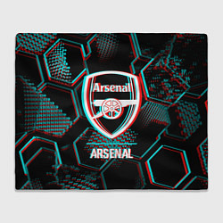 Плед Arsenal FC в стиле glitch на темном фоне