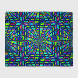Плед Абстрактный узор коридор из разноцветных квадратов
