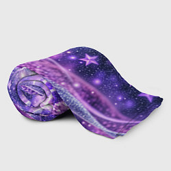 Плед флисовый Абстрактные звезды в фиолетовых искрах, цвет: 3D-велсофт — фото 2
