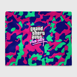 Плед флисовый GTA vice city камуфляж, цвет: 3D-велсофт