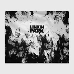 Плед флисовый Linkin park огненный дым рок, цвет: 3D-велсофт