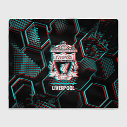 Плед Liverpool FC в стиле glitch на темном фоне