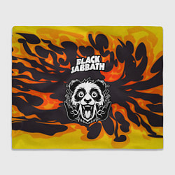 Плед Black Sabbath рок панда и огонь