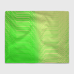 Плед флисовый Зелёные градиентные линии, цвет: 3D-велсофт