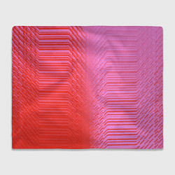 Плед флисовый Красные градиентные линии, цвет: 3D-велсофт