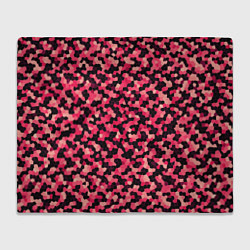 Плед флисовый Мозаика красно-бордовый, цвет: 3D-велсофт