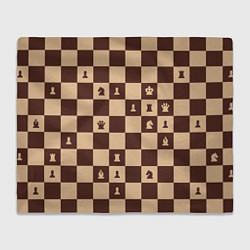 Плед флисовый Коричневая шахматная доска, цвет: 3D-велсофт