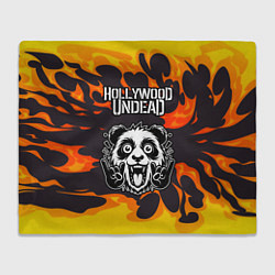 Плед Hollywood Undead рок панда и огонь