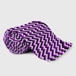 Плед флисовый Фиолетовые и белые ломаные линии, цвет: 3D-велсофт — фото 2