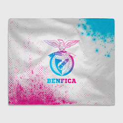 Плед флисовый Benfica neon gradient style, цвет: 3D-велсофт