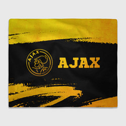 Плед флисовый Ajax - gold gradient по-горизонтали, цвет: 3D-велсофт