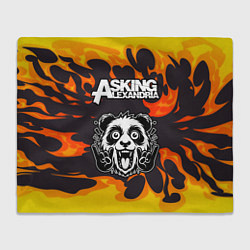 Плед флисовый Asking Alexandria рок панда и огонь, цвет: 3D-велсофт