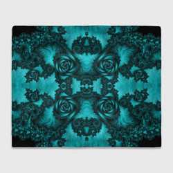 Плед Узорные бирюзовые фракталы