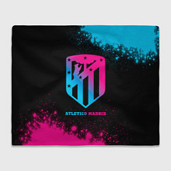 Плед флисовый Atletico Madrid - neon gradient, цвет: 3D-велсофт