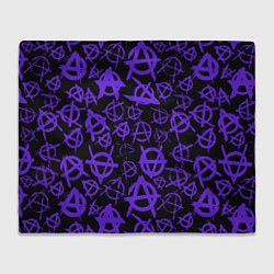Плед флисовый Узор анархия фиолетовый, цвет: 3D-велсофт