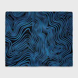 Плед флисовый Синие линии узор, цвет: 3D-велсофт