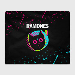 Плед флисовый Ramones - rock star cat, цвет: 3D-велсофт