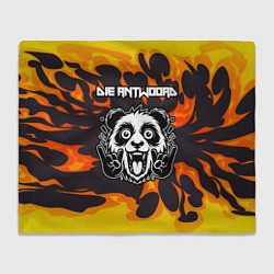 Плед флисовый Die Antwoord рок панда и огонь, цвет: 3D-велсофт