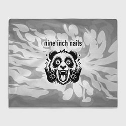 Плед Nine Inch Nails рок панда на светлом фоне