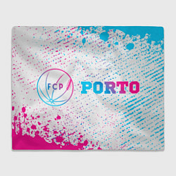 Плед флисовый Porto neon gradient style по-горизонтали, цвет: 3D-велсофт