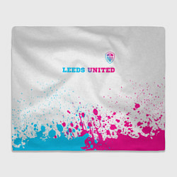 Плед Leeds United neon gradient style посередине