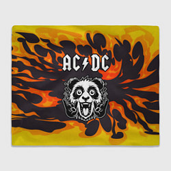 Плед AC DC рок панда и огонь