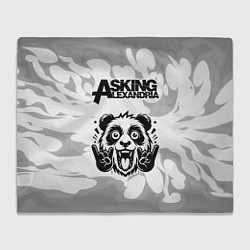 Плед флисовый Asking Alexandria рок панда на светлом фоне, цвет: 3D-велсофт