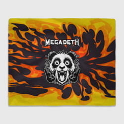 Плед Megadeth рок панда и огонь