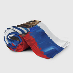 Плед флисовый Медведь и флаг России, цвет: 3D-велсофт — фото 2