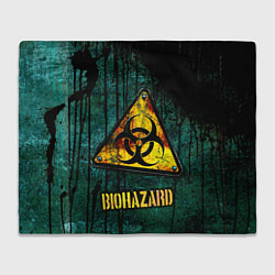 Плед флисовый Biohazard yellow sign, цвет: 3D-велсофт