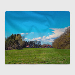 Плед флисовый Пригородный пейзаж, цвет: 3D-велсофт