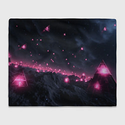 Плед флисовый Яркие пирамидки в космосе, цвет: 3D-велсофт