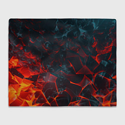 Плед Темная абстракция с разломом красных плит