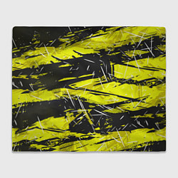 Плед флисовый Yellow geometry - спортивный узор, цвет: 3D-велсофт