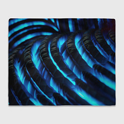 Плед флисовый Неоновая яркая геометрическая абстракция со светом, цвет: 3D-велсофт
