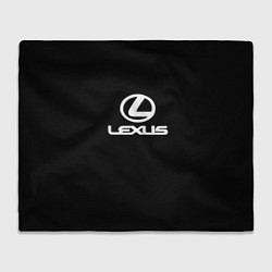 Плед флисовый Lexus white logo, цвет: 3D-велсофт