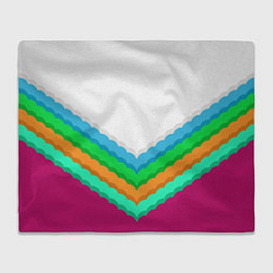 Плед флисовый Пятицветный угольник с волной, цвет: 3D-велсофт