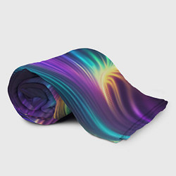 Плед флисовый Неоновые лучи на фиолетовом фоне, цвет: 3D-велсофт — фото 2