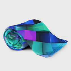 Плед флисовый Неоновые кубы текстура, цвет: 3D-велсофт — фото 2