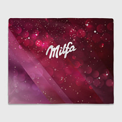 Плед Milfa надпись в стиле шоколадки Milka